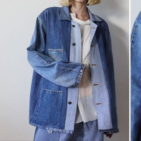 Uo loose denim pieced chore barn jacket - Picture 1 of 2
